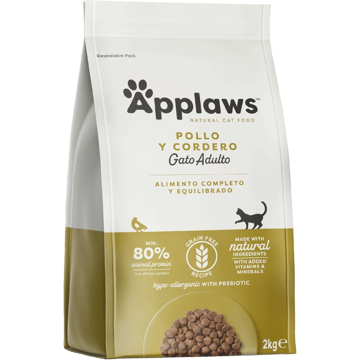 Applaws Cat Dry Frango e Cordeiro 2 kg Alimento natural para gatos sem cereais