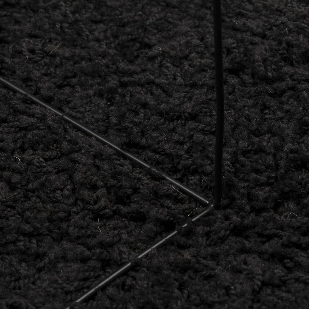 Alfombra Peluda De Pelo Largo Moderna Pamplona Negra Ø 280 Cm / Vetonek_0