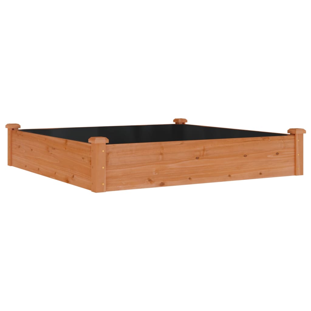 Jardinera Arriate Forro Madera Maciza Abeto Marrón 120x120x25cm_0