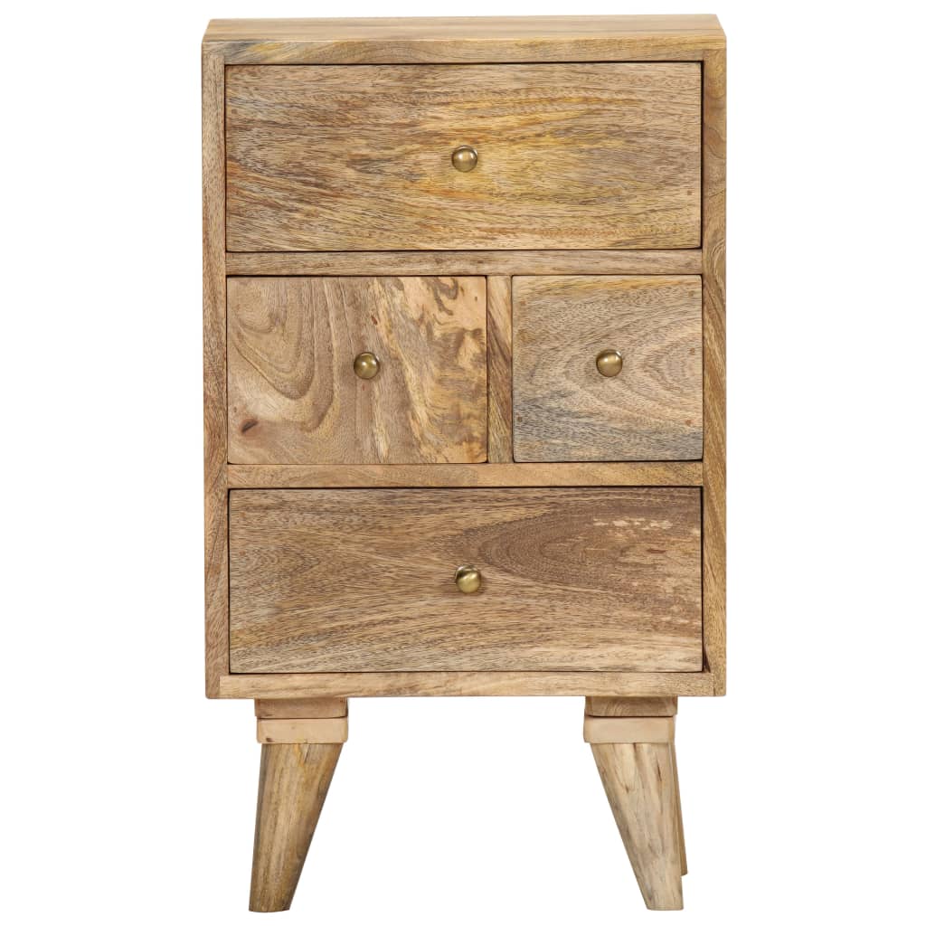 Mesita De Noche De Madera Maciza De Mango 36x30x60 Cm_0
