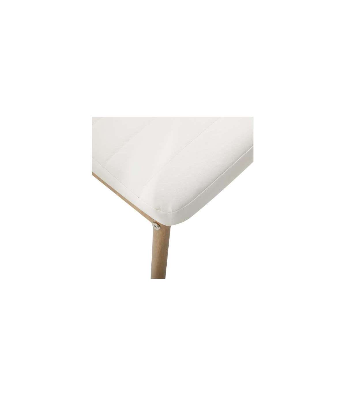 Pack De 4 Sillas Md-galera Tapizadas En Tejido Pu Blanco, 93cm(alto) 43cm(ancho) 42.5cm(la_3