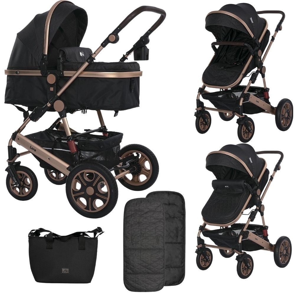 Carrito Dúo Convertible Lora Hasta 15 Kg Black_0