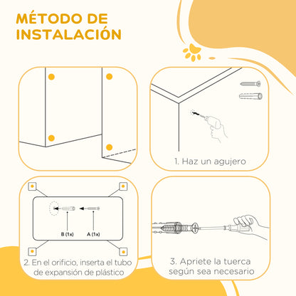 Pawhut Barrera De Seguridad Para Perros 77-103 Cm 2 Extensiones Mango Luminoso_4