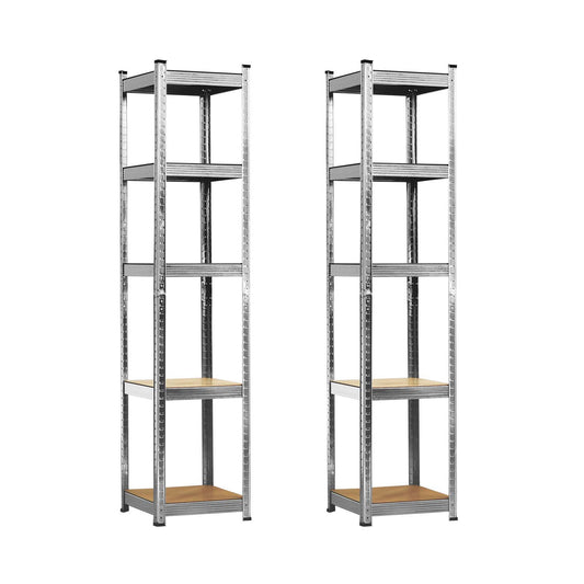 Pack 2 Estanterías Modulares Con 5 Baldas Ajustables 180x40x40cm 175kg O91_0