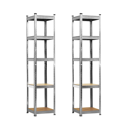 Pack 2 Estanterías Modulares Con 5 Baldas Ajustables 180x40x40cm 7house_0