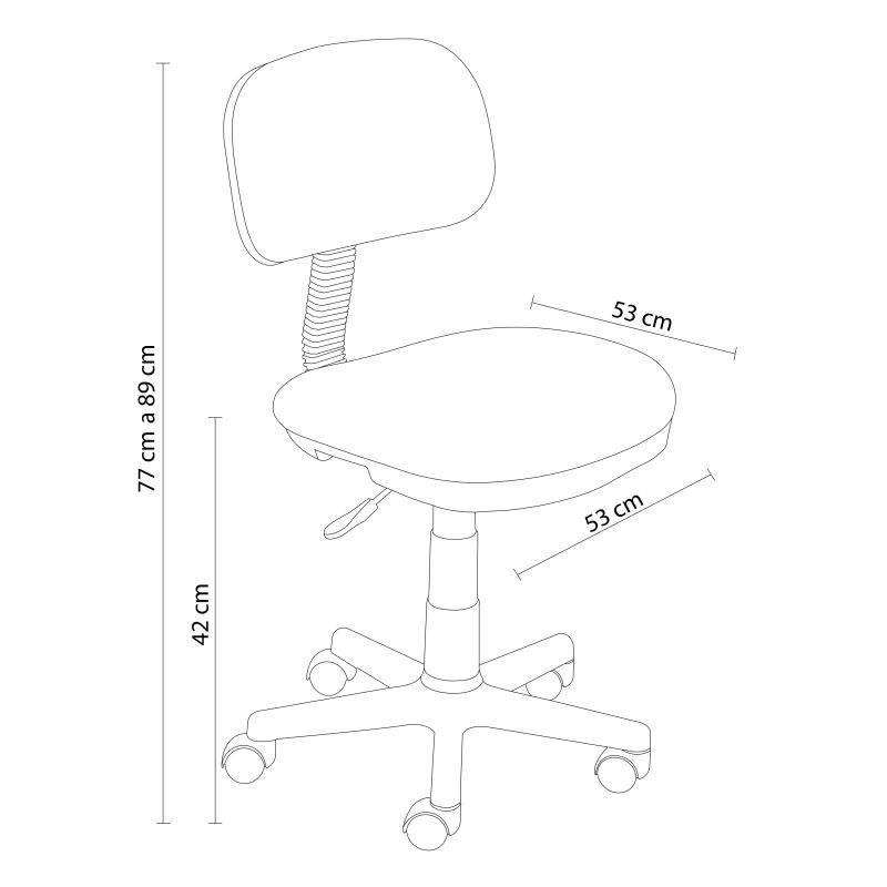 Silla De Estudio Juvenil Lion Pvc, Azul, 53 X 77a89 X 53cm_2