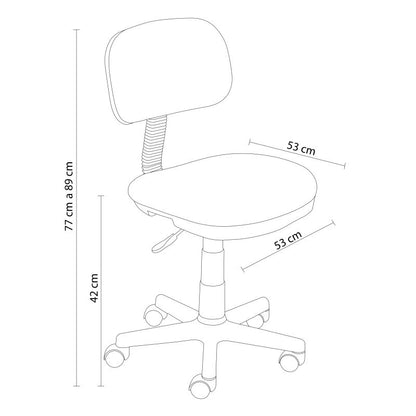 Silla De Estudio Juvenil Lion Pvc, Azul, 53 X 77a89 X 53cm_2