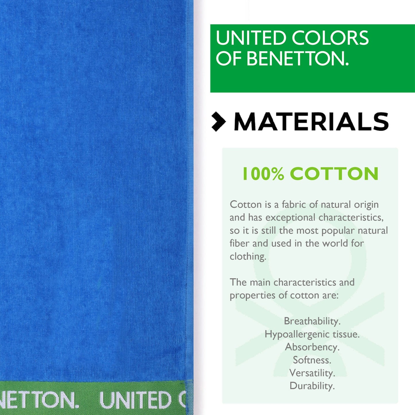 Toalla De Playa 90x160cm 380gsm Velour 100%algodon Azul Casa Benetton_2