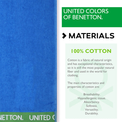 Toalla De Playa 90x160cm 380gsm Velour 100%algodon Azul Casa Benetton_2