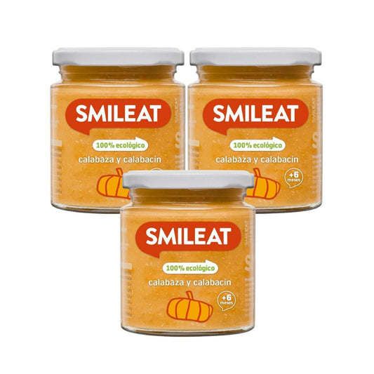 PROMOÇÃO 3x Smileat Abóbora e Courgette Biológicas Pote +6 meses, 230g