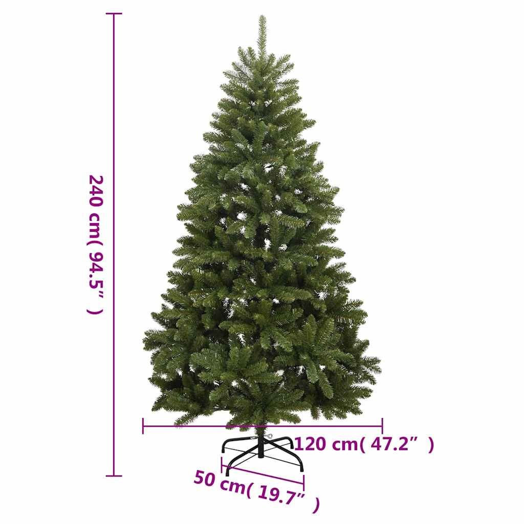 Vidaxl Árbol De Navidad Artificial Con Bisagras 300 Led Y Bolas 240 Cm_2