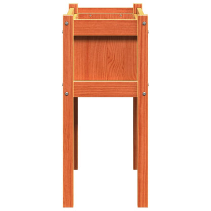 Jardinera Con Patas Madera Maciza Pino Marrón Cera 70x31x70 Cm_5
