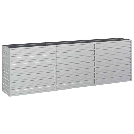 Arriate De Acero Galvanizado Plateado 240x40x77 Cm_0