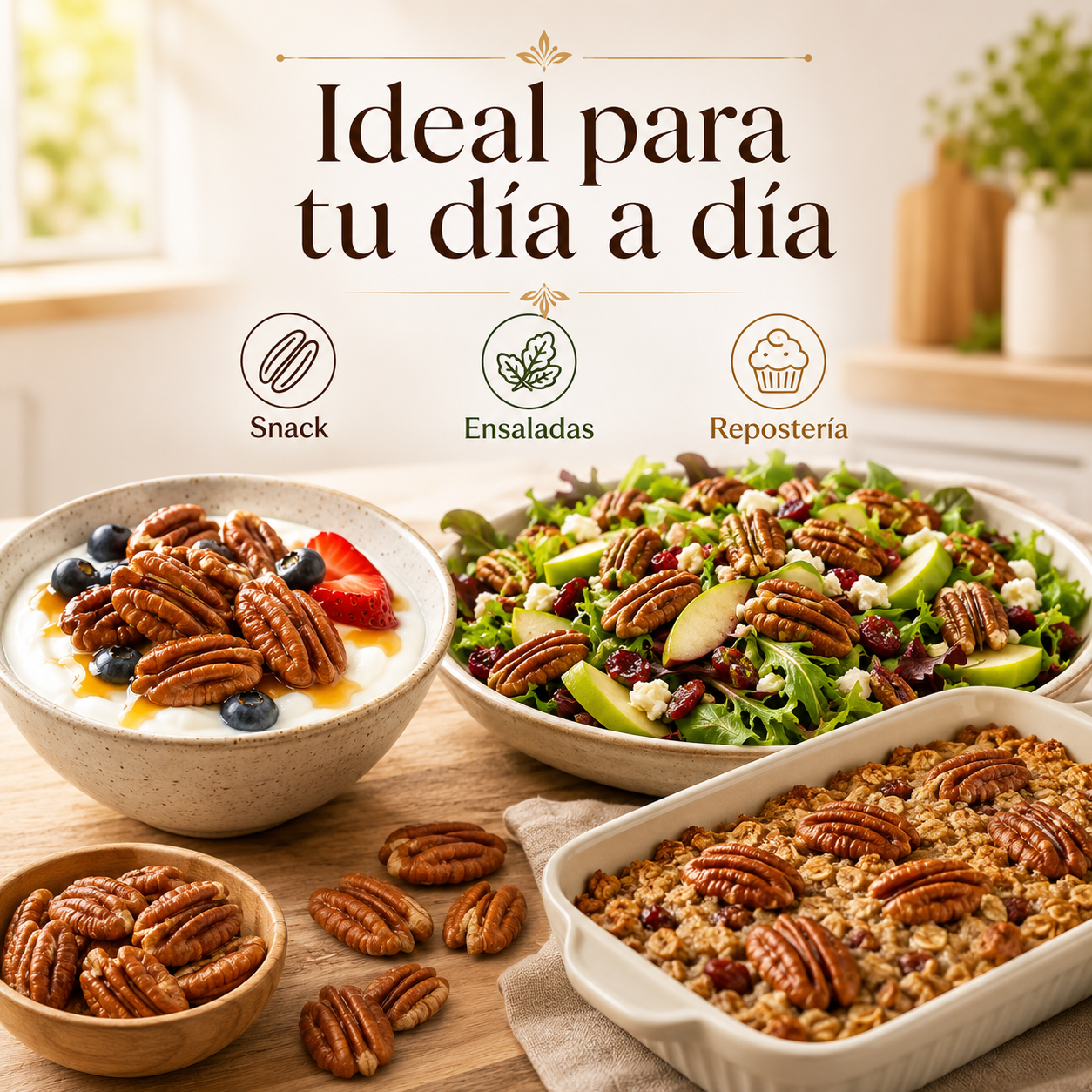 Mitades De Nuez Pecana Mantecosa - Envasadas Al Vacío - 700g | Fruto Seco Ecológico Premium, Snack Vegano Natural_5