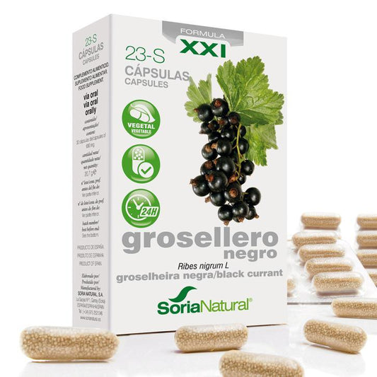 23-S Groselha Preta 690 mg libertação lenta Soria Natural, 30 cápsulas