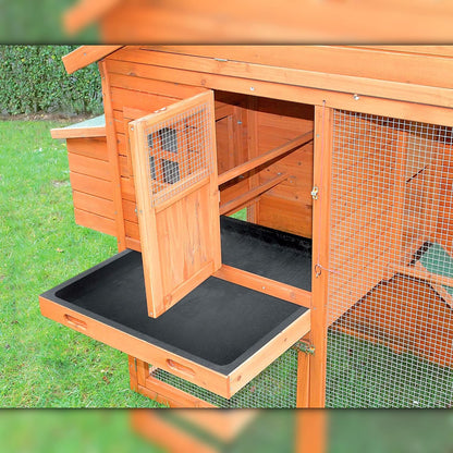 Gran Gallinero Colorado Para 6-9 Gallinas - De Madera Tratada - Almacén, Ponedero Y Parque - 96 X 268 X 195 Cm_3