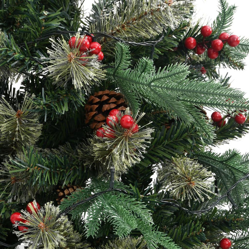 Vidaxl Árbol De Navidad Con Luces Y Piñas Pvc Con Pe Verde 120 Cm_5