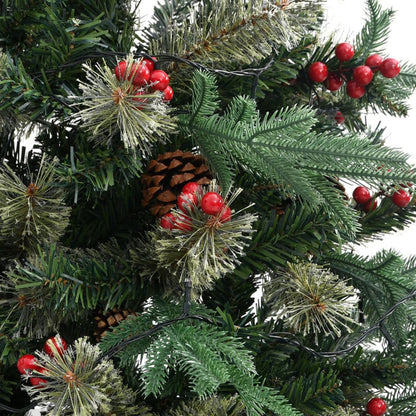 Vidaxl Árbol De Navidad Con Luces Y Piñas Pvc Con Pe Verde 120 Cm_5