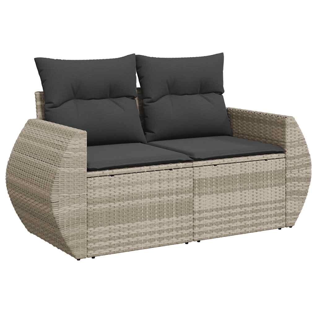 Set De Sofás Jardín Y Cojines 5 Pzas Ratán Sintético Gris Claro / Vetonek_1