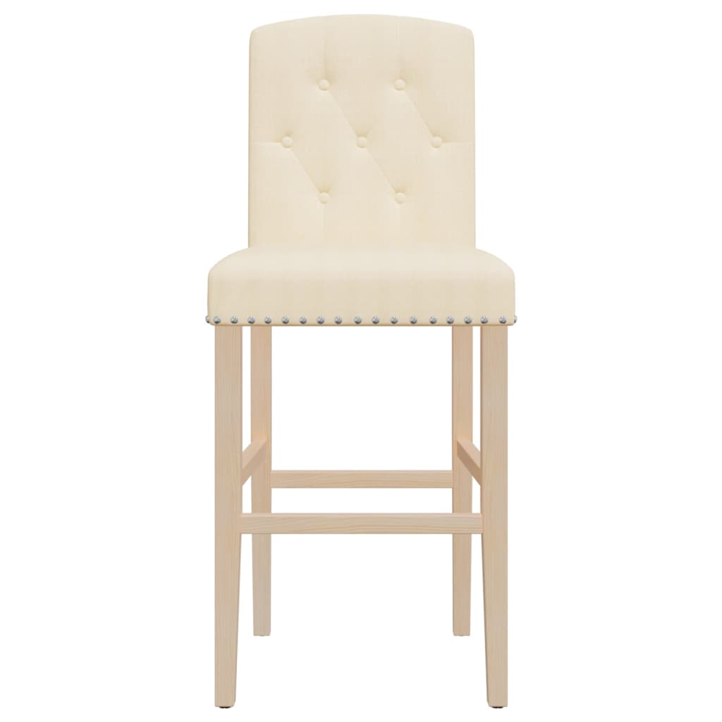 Taburetes Altos 2 Uds Madera Maciza De Caucho Y Tela_3