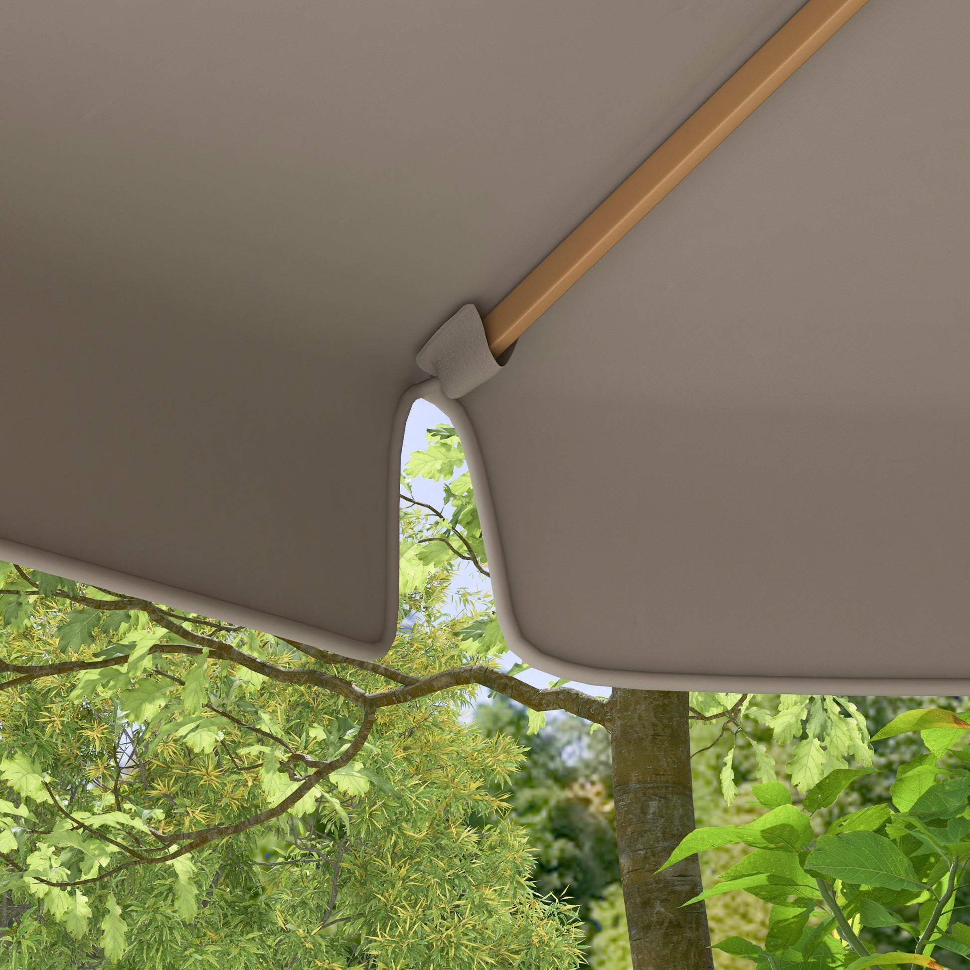Outsunny Sombrilla De Jardín Ø325cm Con Sistema De Polea Techo Ventilado Gris_4