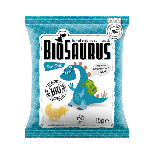 Snacks De Maíz Con Sal Marina, Biosaurus 4 x 15 g