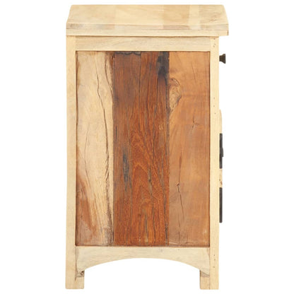 Mesita De Noche De Madera Maciza Reciclada 40x30x50 Cm_2