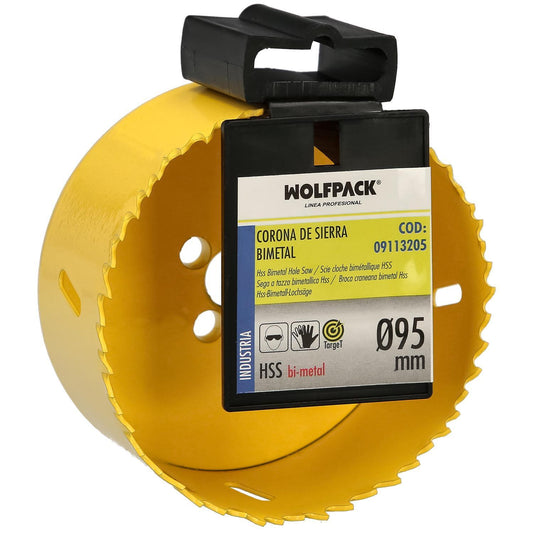 Corona Sierra Bimetal Ø 95 Mm. Templado Termico, Base Reforzada. Corona Madera, Broca Agujeros Madera, Acero, Hierro, Plasticos