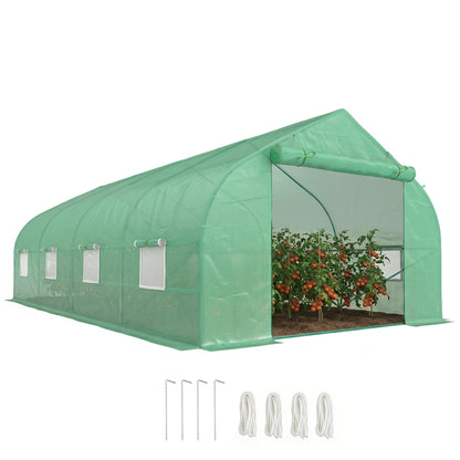 Invernadero De Jardín Outsunny Blanco 8 Ventanas 6x3x2m_0