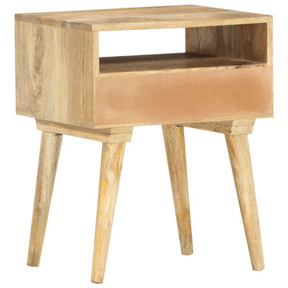 Mesita De Noche De Madera Maciza De Mango 40x35x50 Cm_2