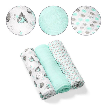 Pack 3 Muselinas Bambú Organico 70x70 Cm Mint_3