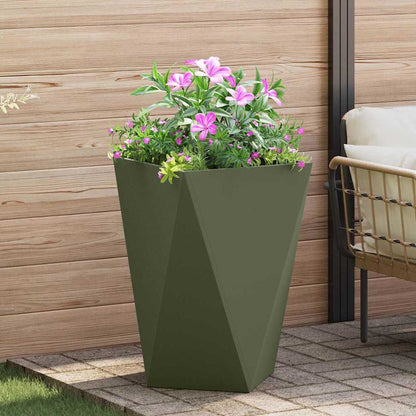 Jardinera 2 Uds. Verde Oliva 50 X 50 X 75 Cm Acero_3