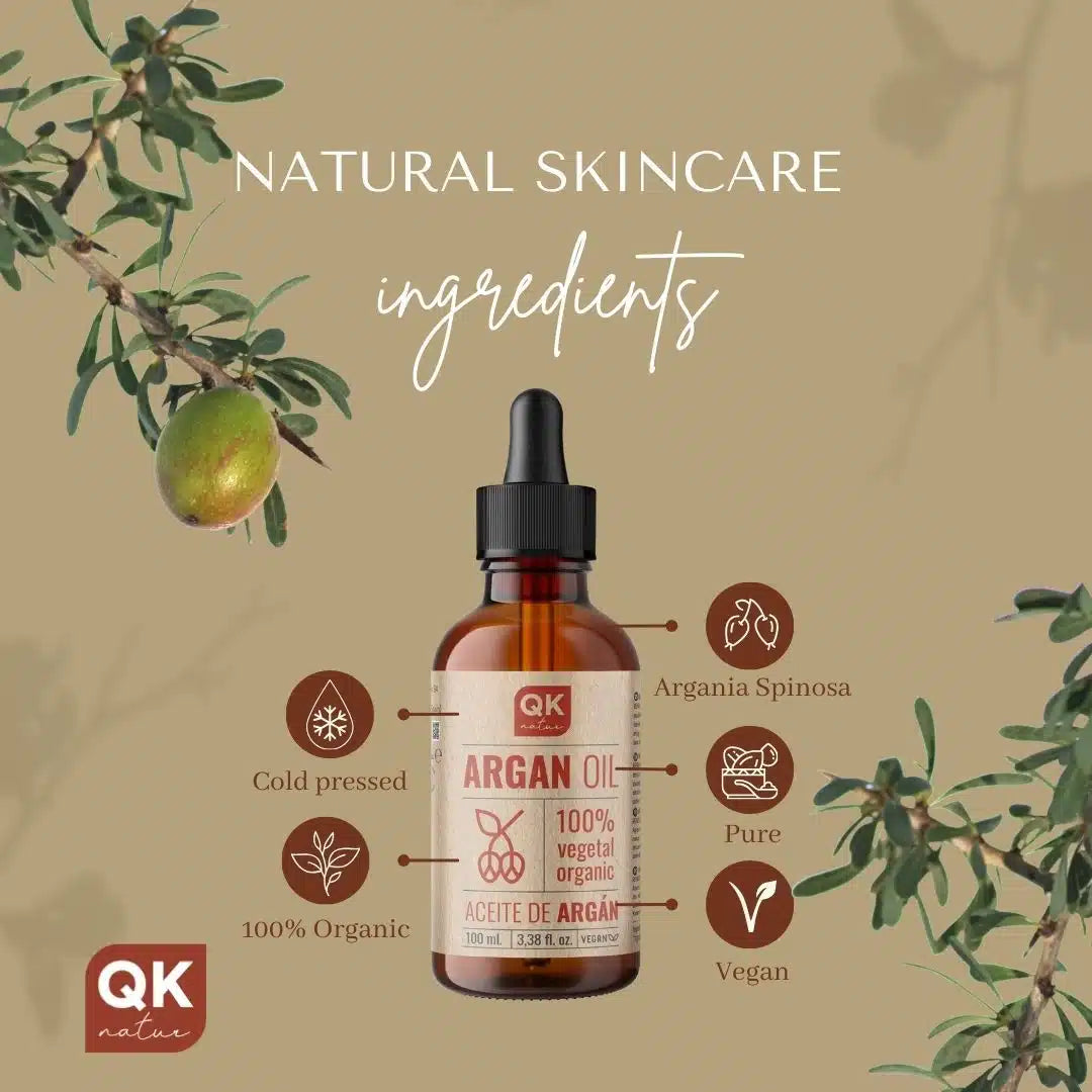 QKnatur - Aceite De Argán 100% Puro Orgánico - 100 Ml - Prensado En Frío - Para Cuerpo, Rostro, Cabello, Uñas Y Barba_3