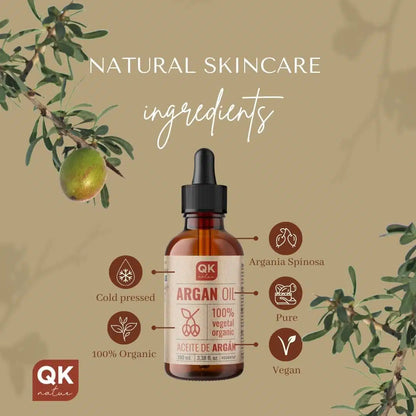 QKnatur - Aceite De Argán 100% Puro Orgánico - 100 Ml - Prensado En Frío - Para Cuerpo, Rostro, Cabello, Uñas Y Barba_3