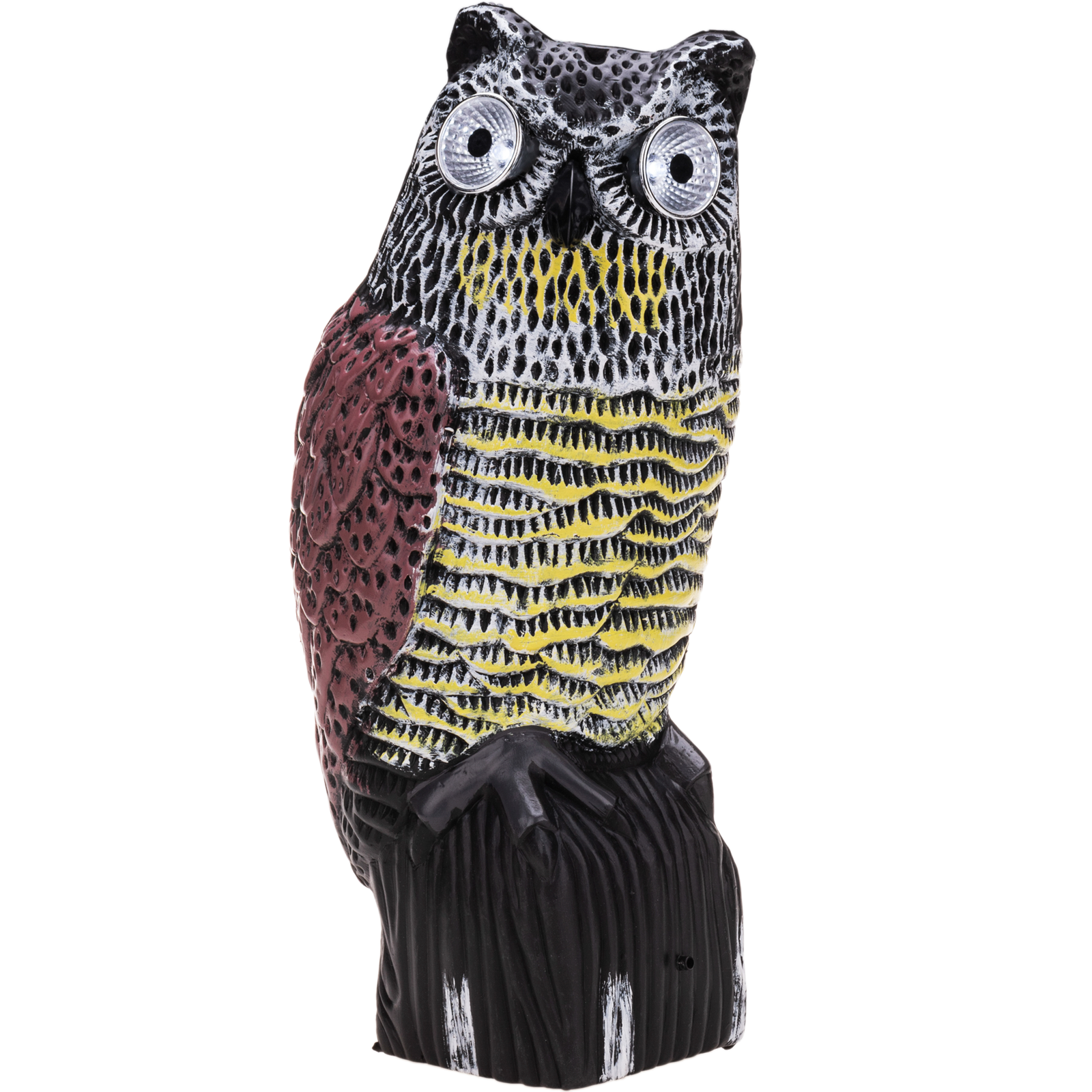 Ahuyentador De Aves Tipo Estatua Búho Con Sonido Y Ojos Led 38cm Hembra_0