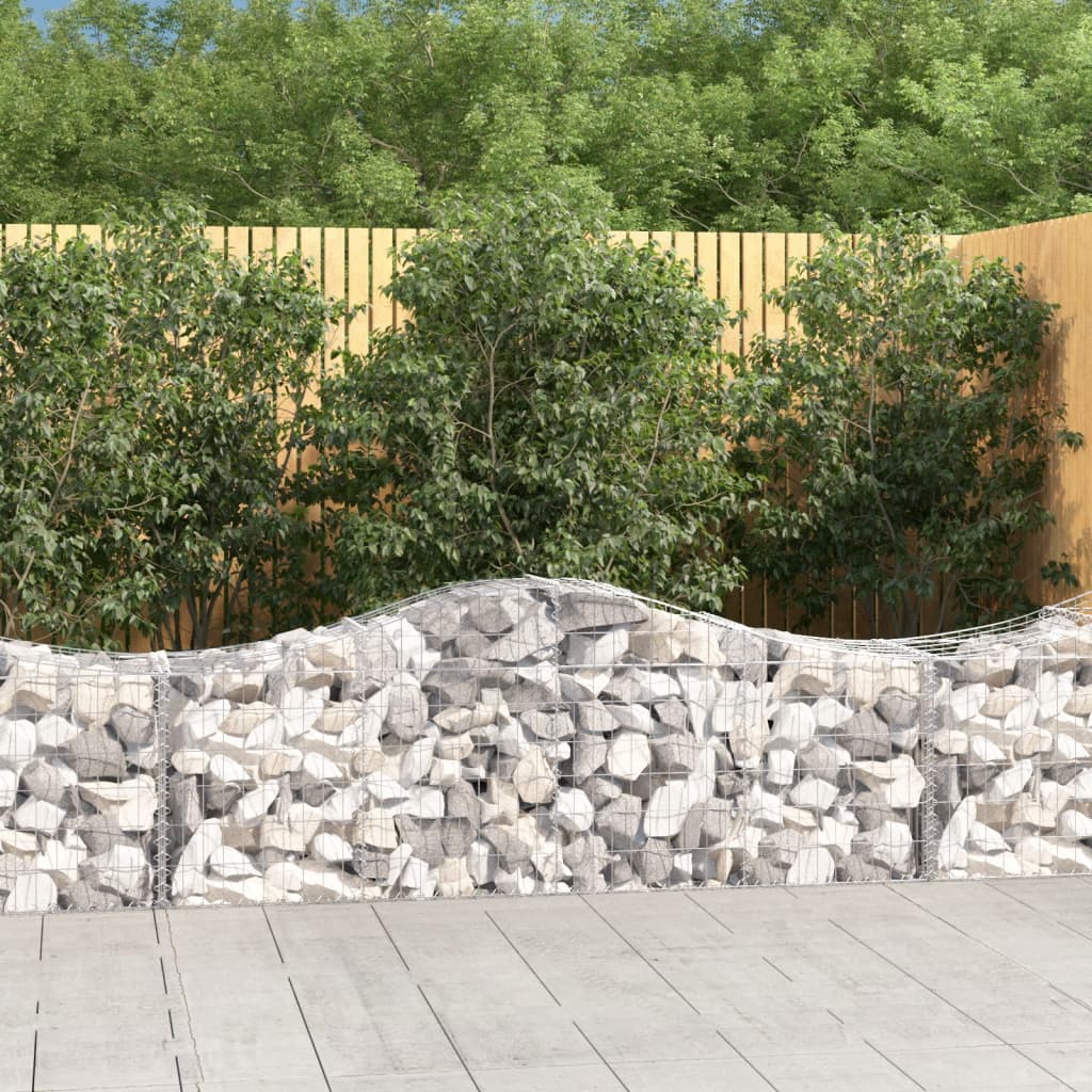 Cestas De Gaviones 10 Uds Forma De Arco Hierro 200x50x60/80 Cm_1