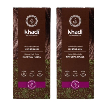 Embalagem de 2 corantes naturais castanhos avelã, Khadi, 100 g