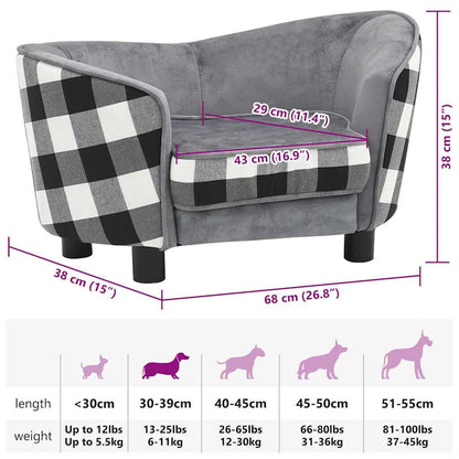 Vidaxl Sofá Para Perro Felpa Gris 68x38x38 Cm_2