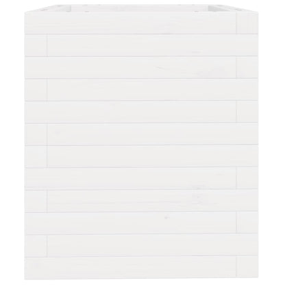 Jardinera De Madera Maciza De Pino Blanca 40x40x46 Cm_5