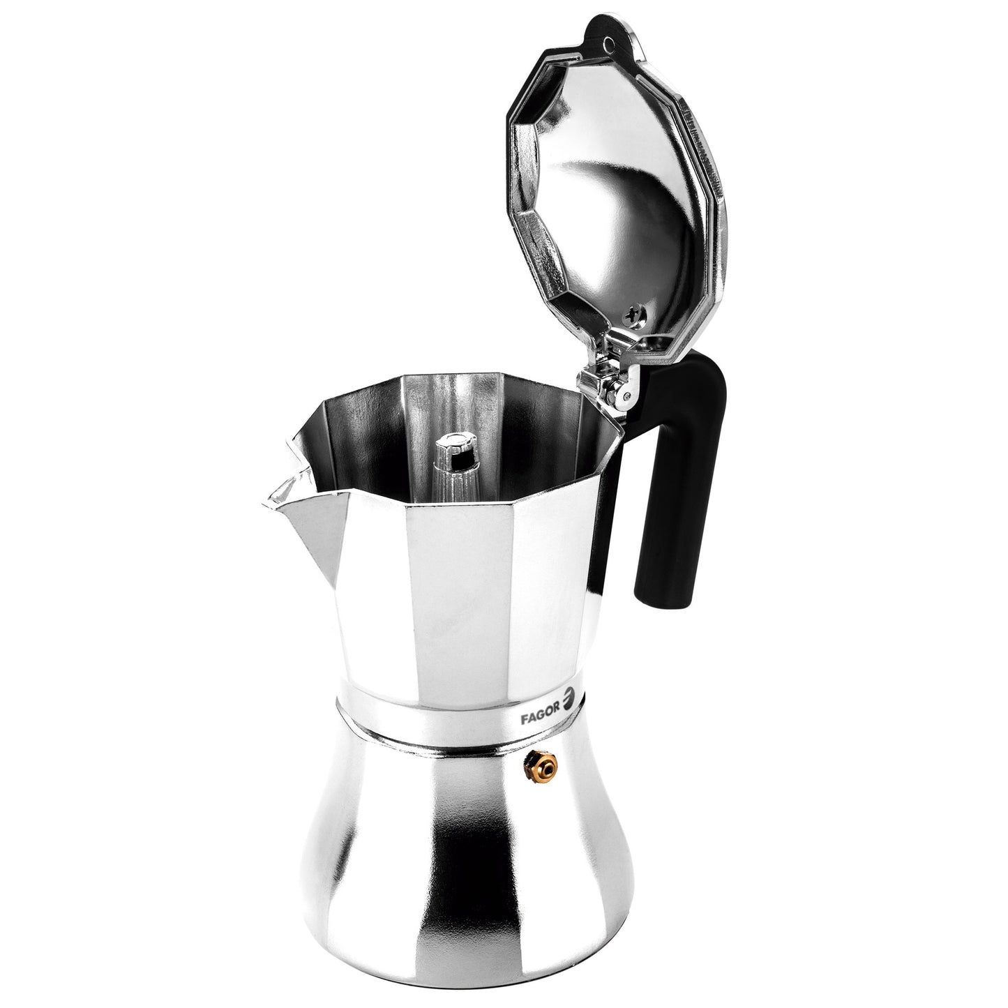 Cafetera Italiana Inducción 6 Tazas Café, Aluminio, Todo Tipo Cocinas, Vitrocerámica, Gas Fagor 81cffgacu06 Plata_5