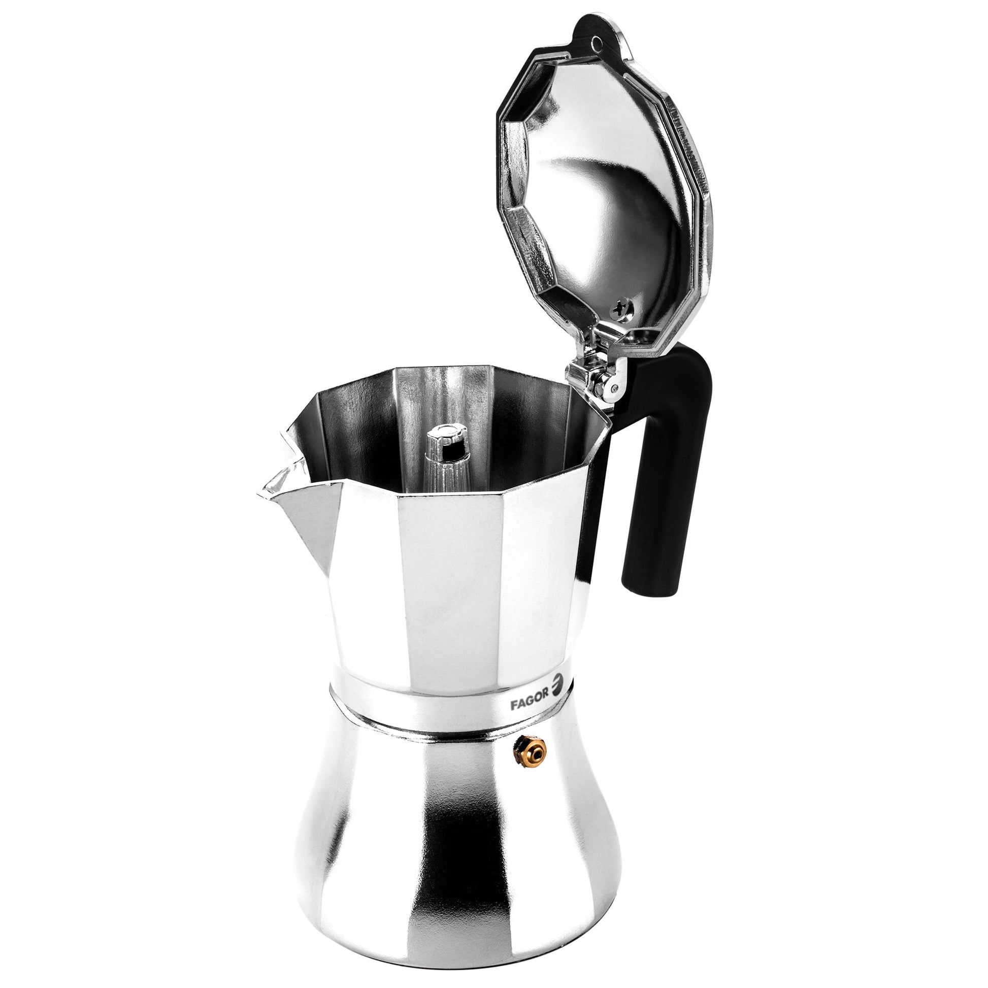 Cafetera Italiana Inducción 6 Tazas Café, Aluminio, Todo Tipo Cocinas, Vitrocerámica, Gas Fagor 81cffgacu06 Plata_5