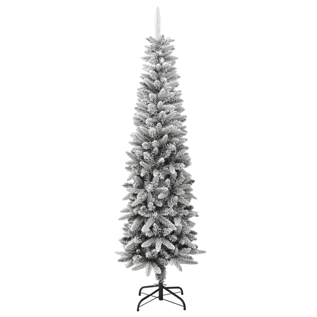 Vidaxl Árbol De Navidad Artificial Estrecho Con Nieve Pvc Y Pe 210 Cm_0