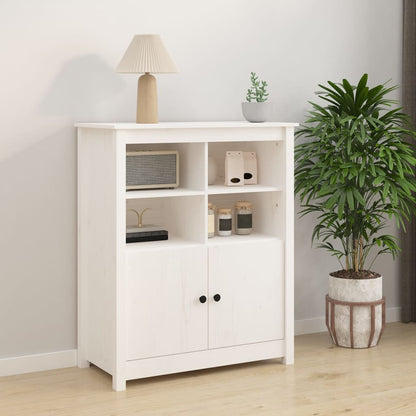 Aparador De Madera Maciza De Pino Blanco 83x41,5x100 Cm_0
