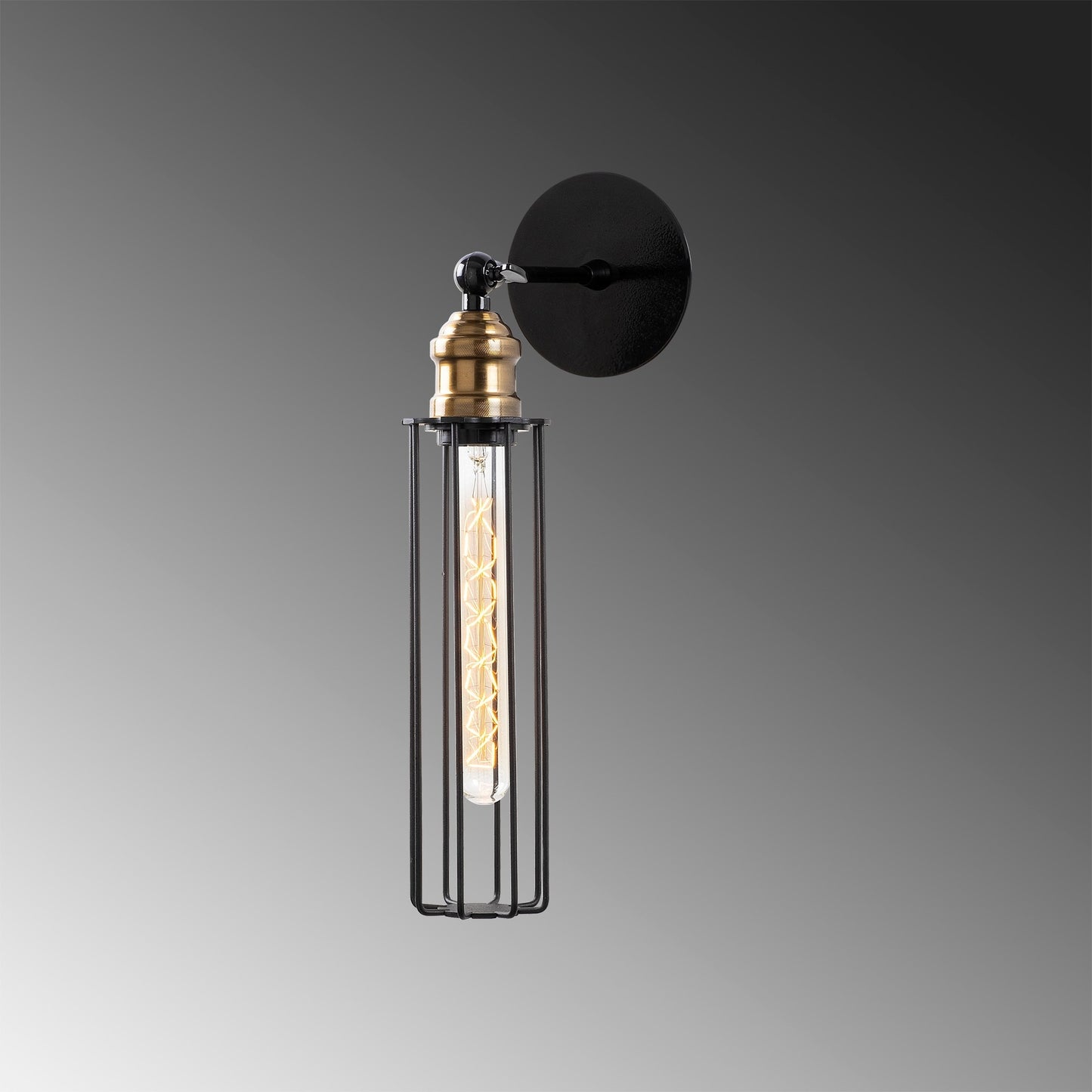 Aplique De Pared, Metal , Negro, 8x16x40, Casquillo E 27 Max 40 W