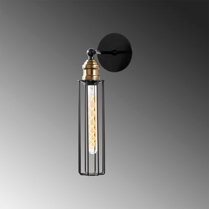 Aplique De Pared, Metal , Negro, 8x16x40, Casquillo E 27 Max 40 W