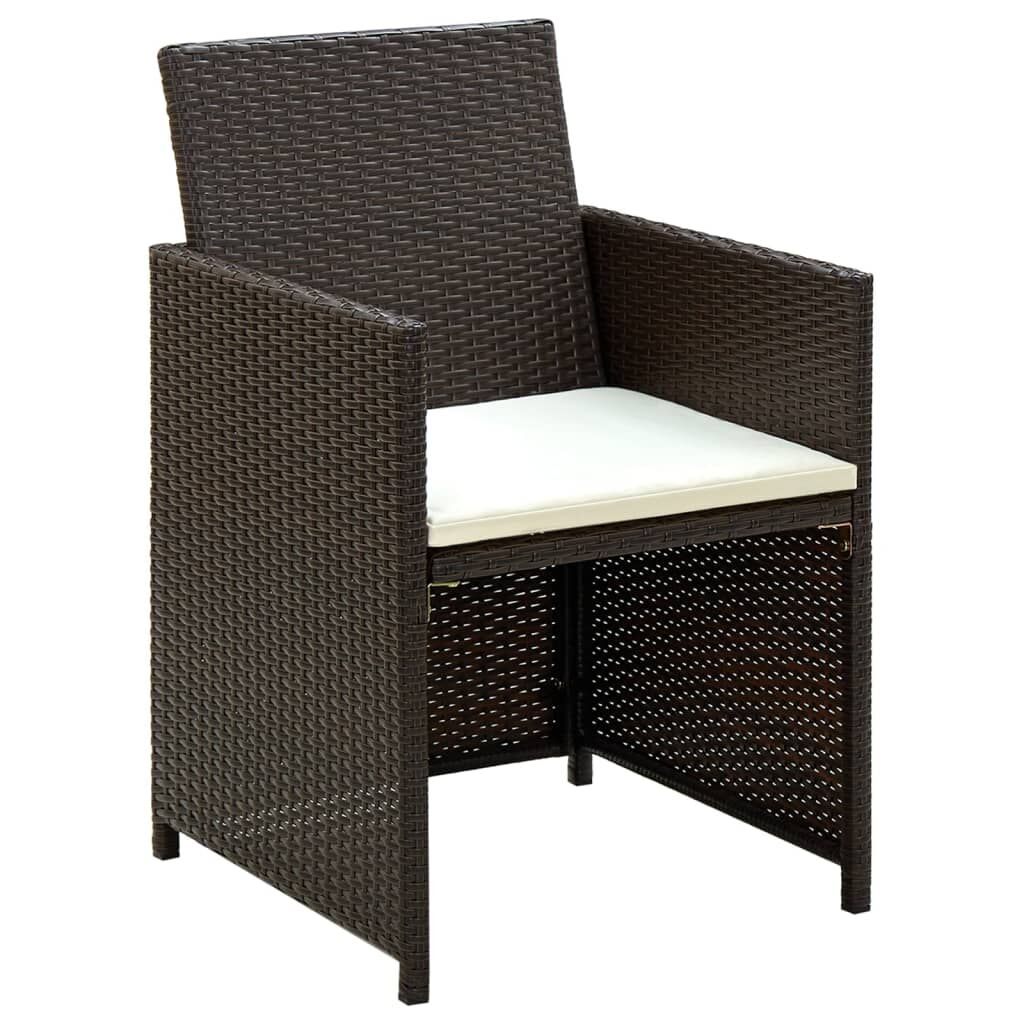 Vidaxl Set Muebles De Jardín 4 Piezas Y Cojines Ratán Sintético Marrón_3