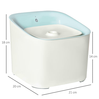Pawhut Fuente De Agua Para Gatos 3l Con Sensor Infrarrojos 3 Modos Luz Led Azul_2