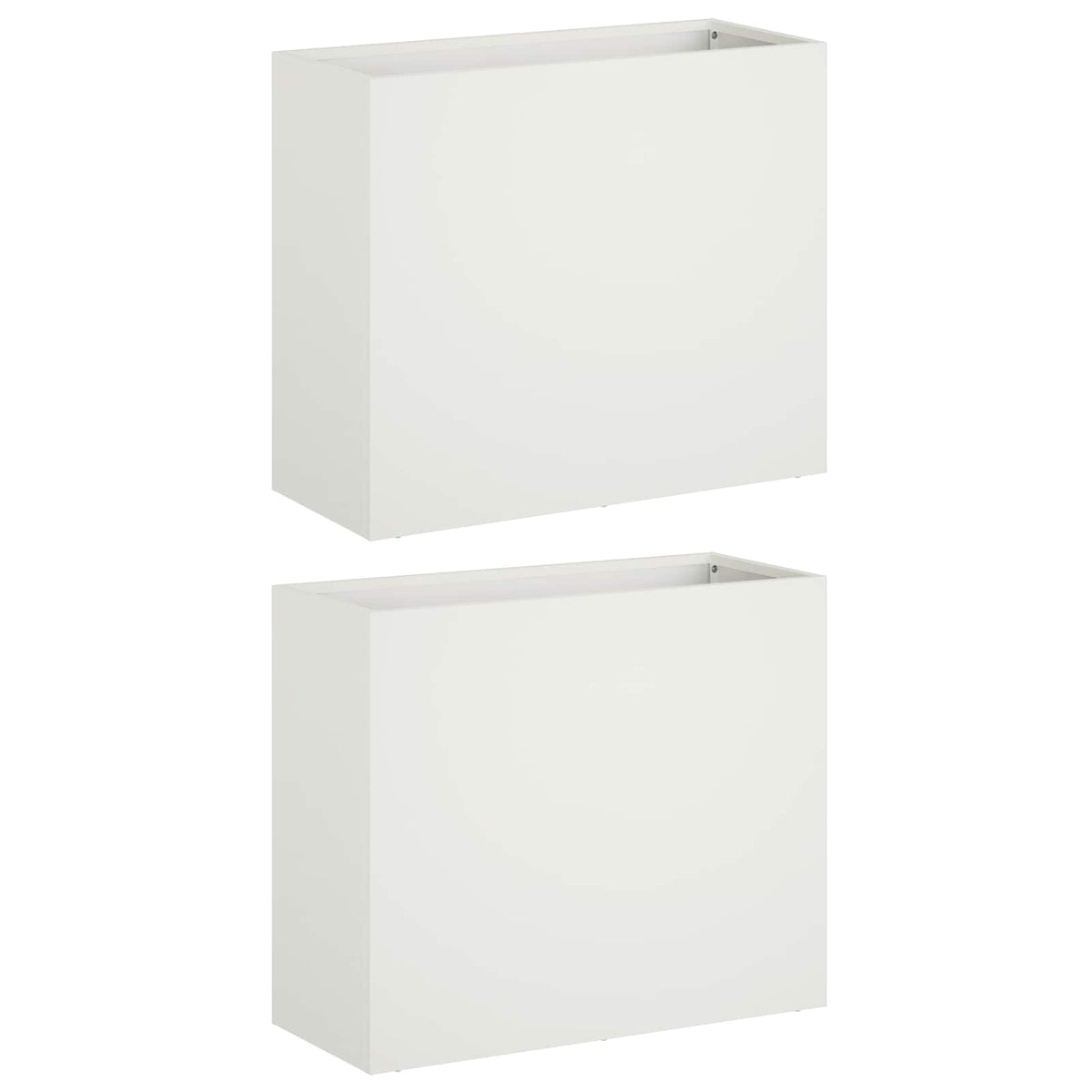 Macetero De Jardín 2 Uds. Blanco 50 X 20 X 40 Cm_0