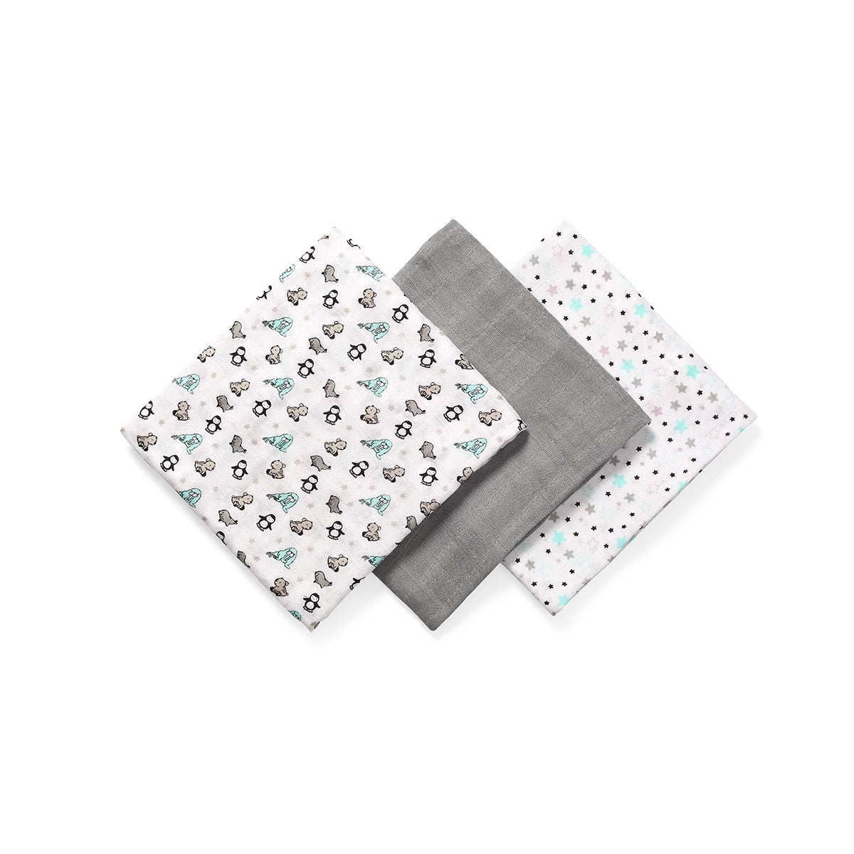 Pack 3 Muselinas Bambú Organico 70x70 Cm Mint_5