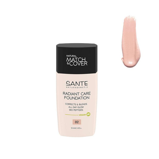 Fluido de maquilhagem Radiant Care 02 Rose Linen, Sante 30 ml